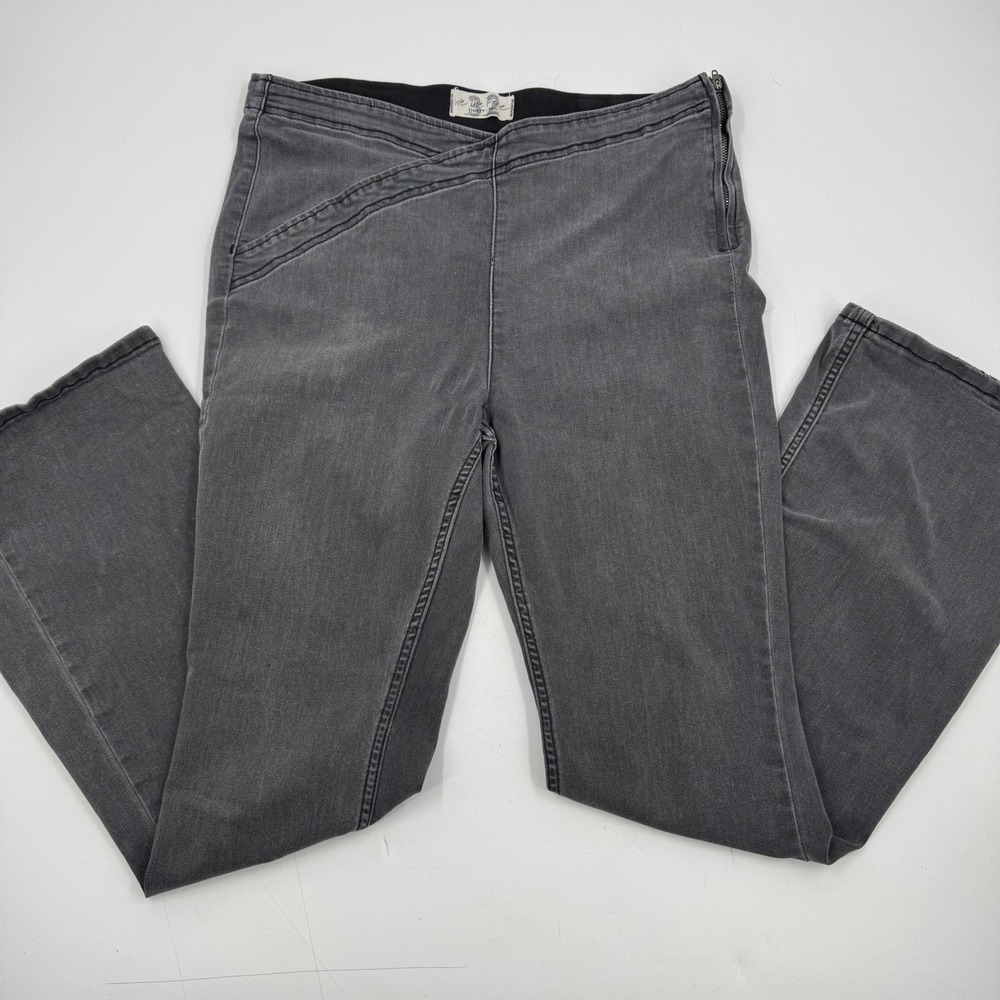 Free People Grey Flare Jeans‎ High Waisted Zipper Fly Denim Women's Size 32
